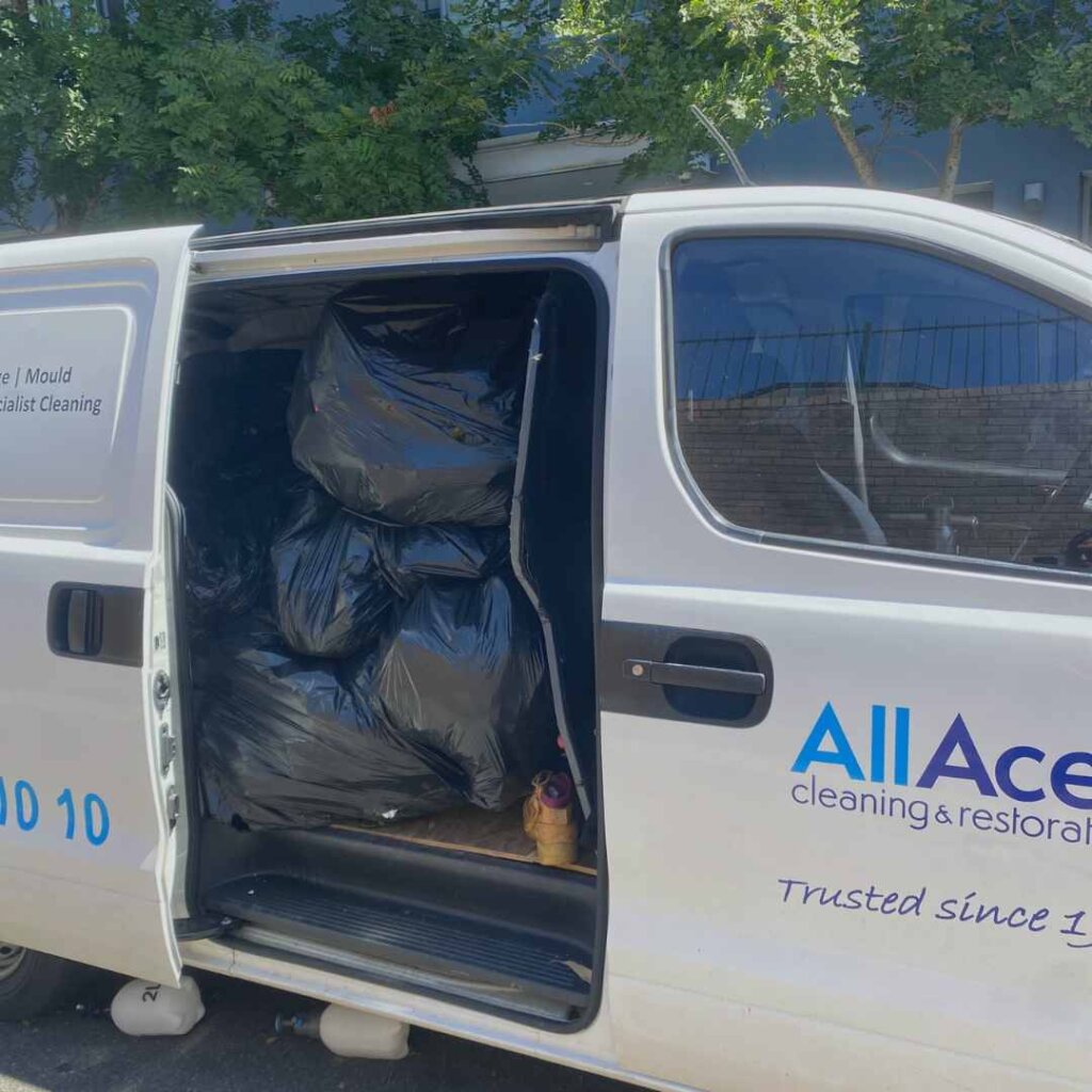 AllAces van at Hoarding cleaning project 