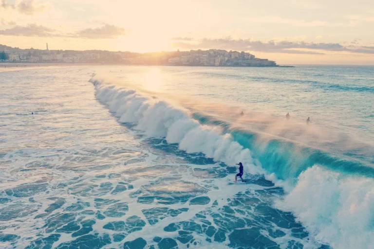 Sunrise over the Sunshine Coast surf and coastline, an AllAces service area