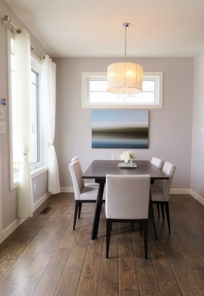 Clean, re-let ready rental dining room after restoration for property managers