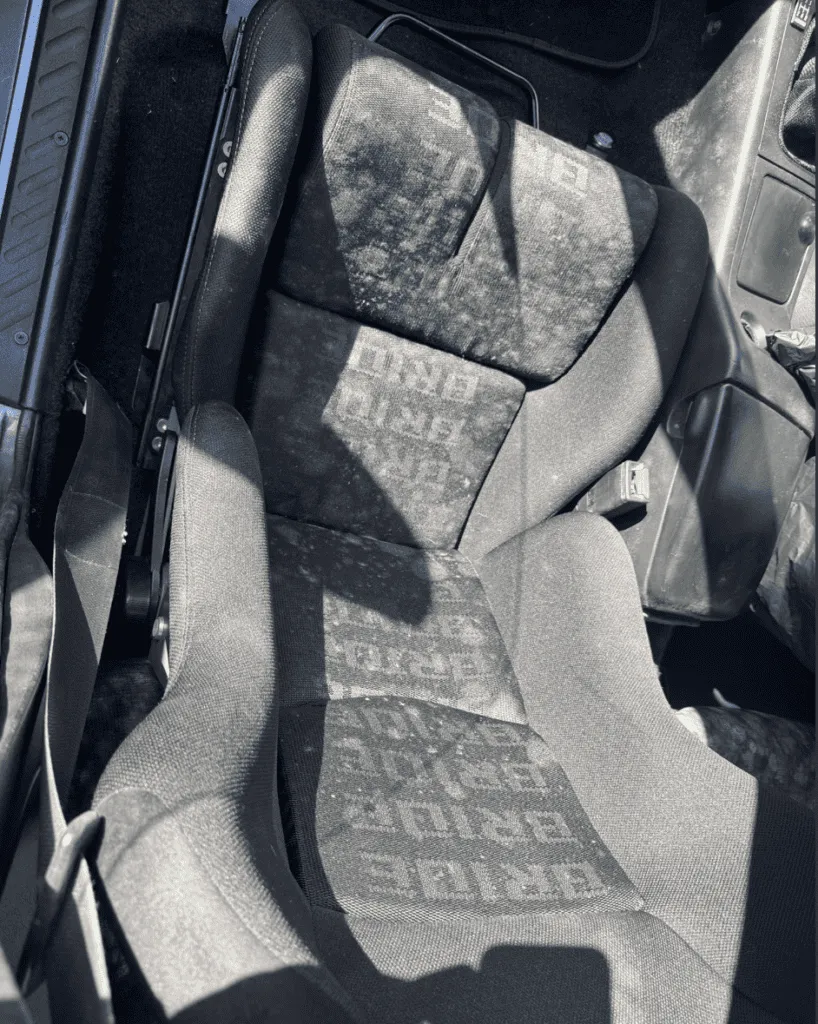 Mouldy Car Seat needing expert vehicle decontamination services