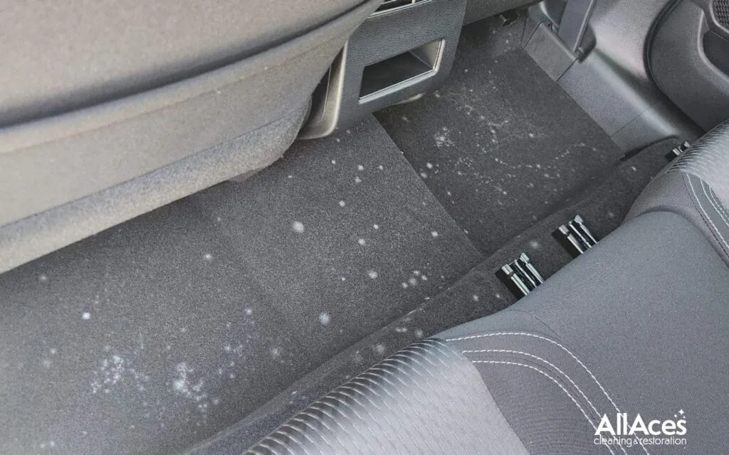 Car interior being decontaminated as part of an AllAces service.