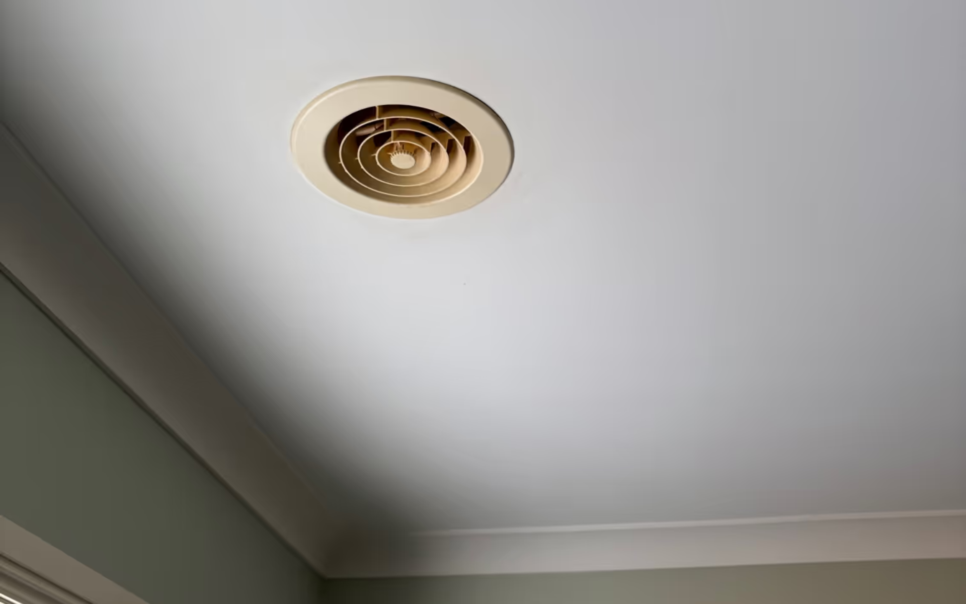 Ceiling after nicotine clean-up showing removal of nicotine staining, smoke residue, and discoloration, leaving a clean uniform surface.