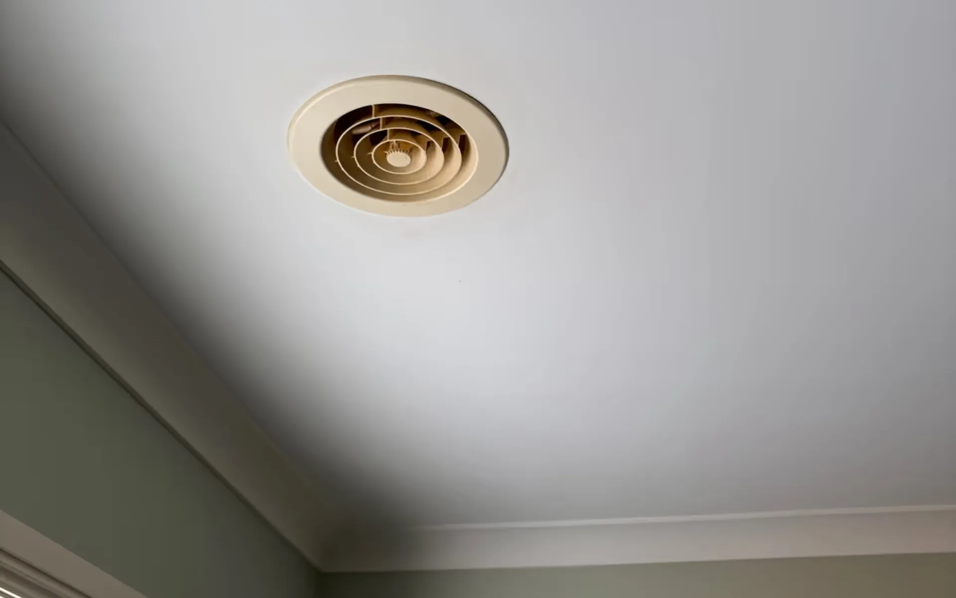 Ceiling after nicotine clean-up showing removal of nicotine staining, smoke residue, and discoloration, leaving a clean uniform surface.