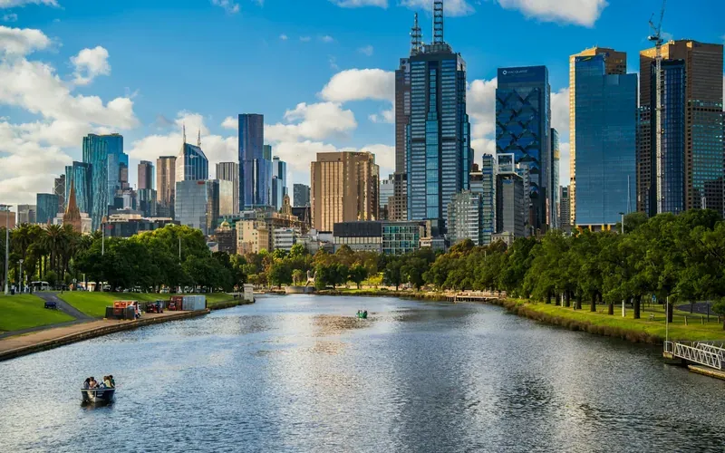 Melbourne CBD skyline along the Yarra River, an AllAces service area